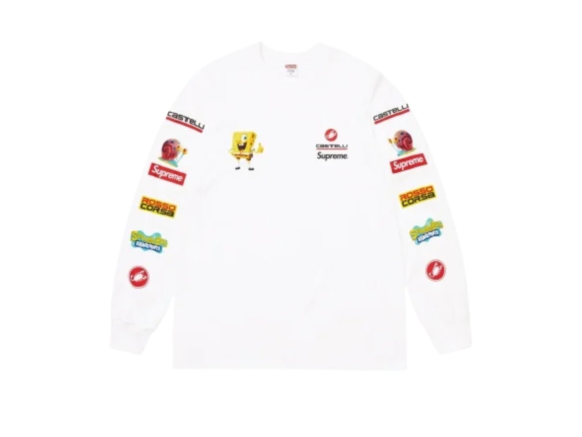 Supreme SpongeBob SquarePants Castelli Racing L/S Tee White (SS25)