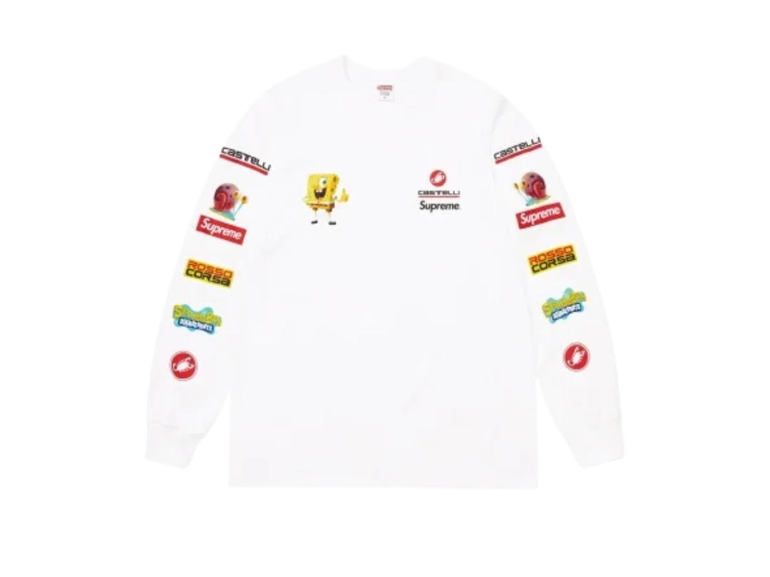 Supreme Supreme x SpongeBob SquarePants Castelli Racing L/S Tee White (SS25)