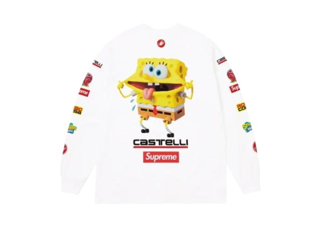 Supreme Supreme x SpongeBob SquarePants Castelli Racing L/S Tee White (SS25) - view 2