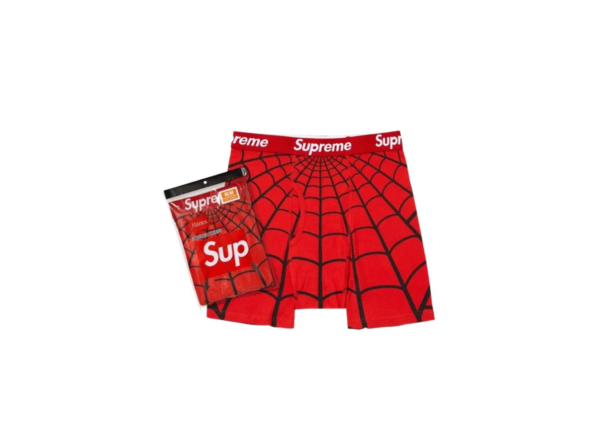 Supreme Supreme x Hanes Spider-Man Boxer Briefs (2 Pack) Red (SS26)