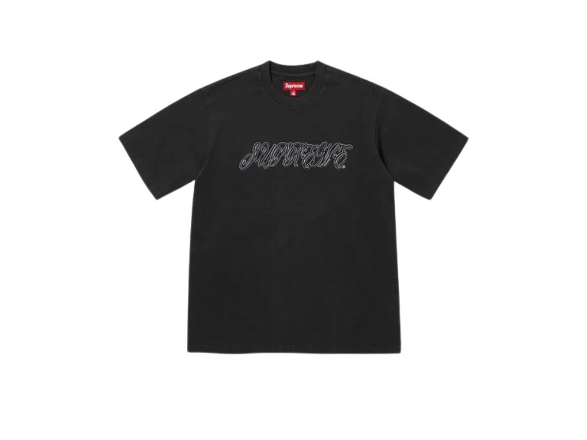 Supreme Supreme Raised Script S/S Top Black (SS26)