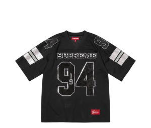 Buy Supreme Sequin Football Jersey Black (FW25) at Sasom – Authentic and Ready to Ship