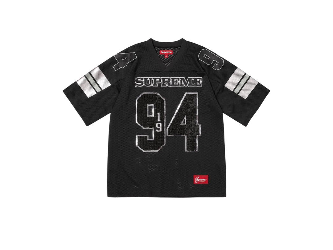 Supreme Supreme Sequin Football Jersey Black (FW25)