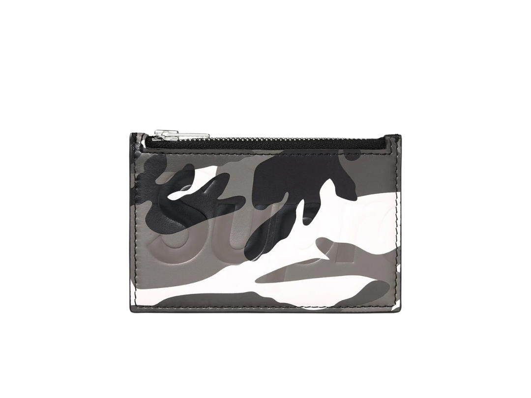 Supreme Supreme Leather Zip Card Holder Snow Camo (SS25)