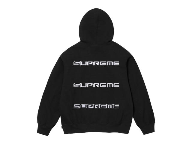 Supreme Supreme AOI Stacked Hooded Sweatshirt Black (FW24) - view 2
