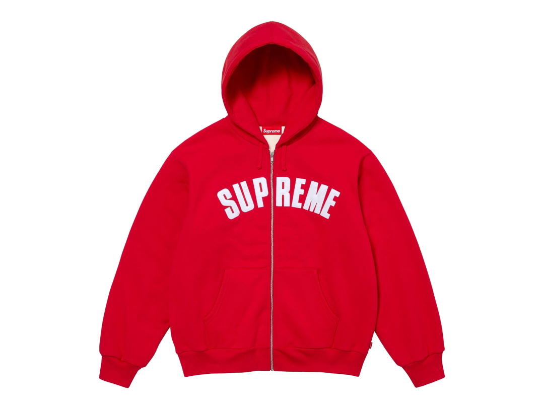 Supreme Supreme Arc Thermal Lined Zip Up Hooded Sweatshirt Red (FW24)
