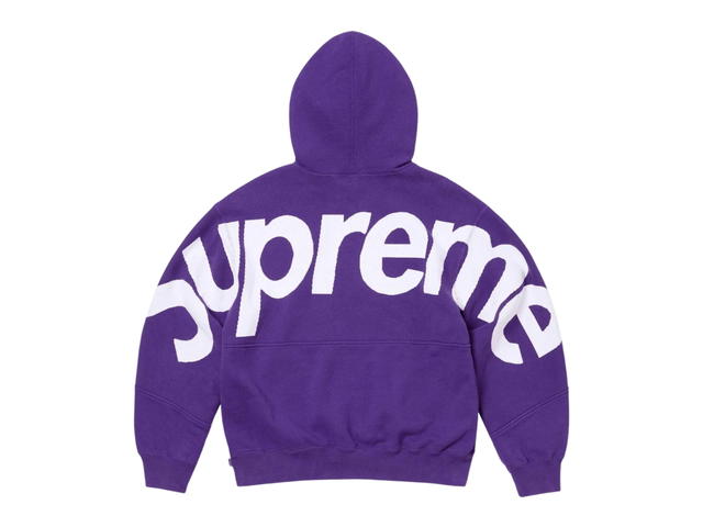 Supreme Supreme Big Logo Jacquard Hooded Sweatshirt Purple (FW23) - view 1