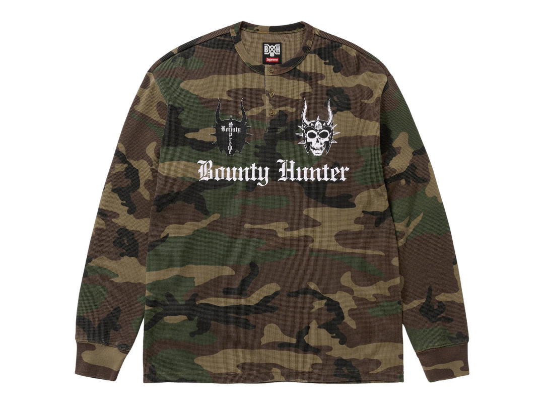 Supreme Supreme Bounty Hunter Thermal Henley L/S Top Woodland Camo (FW23)