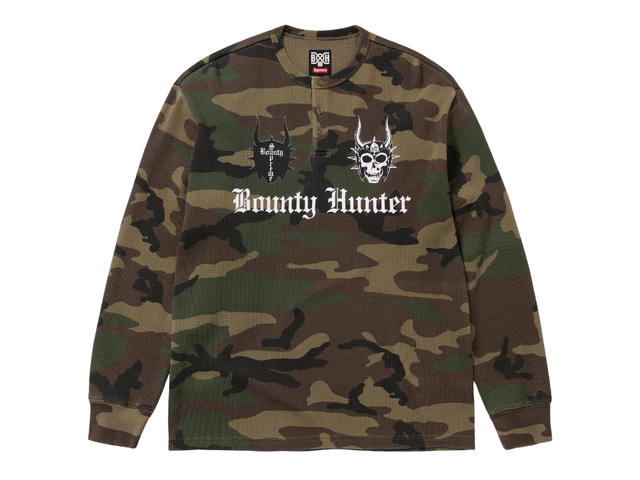 Supreme Supreme Bounty Hunter Thermal Henley L/S Top Woodland Camo (FW23) - view 1