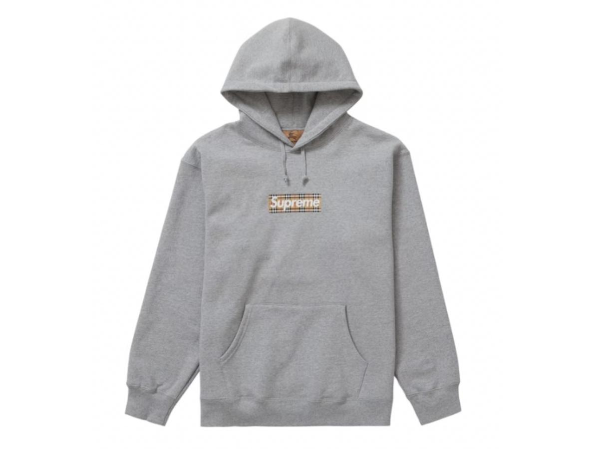 Supreme Supreme Burberry Box Logo Hooded Sweatshirt Heather Grey