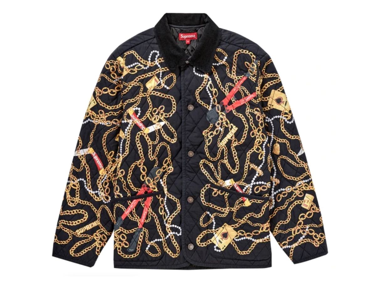 Supreme Supreme Chains Quilted Jacket Black