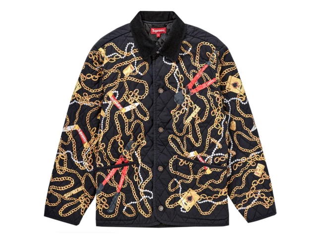 Supreme Supreme Chains Quilted Jacket Black - view 1