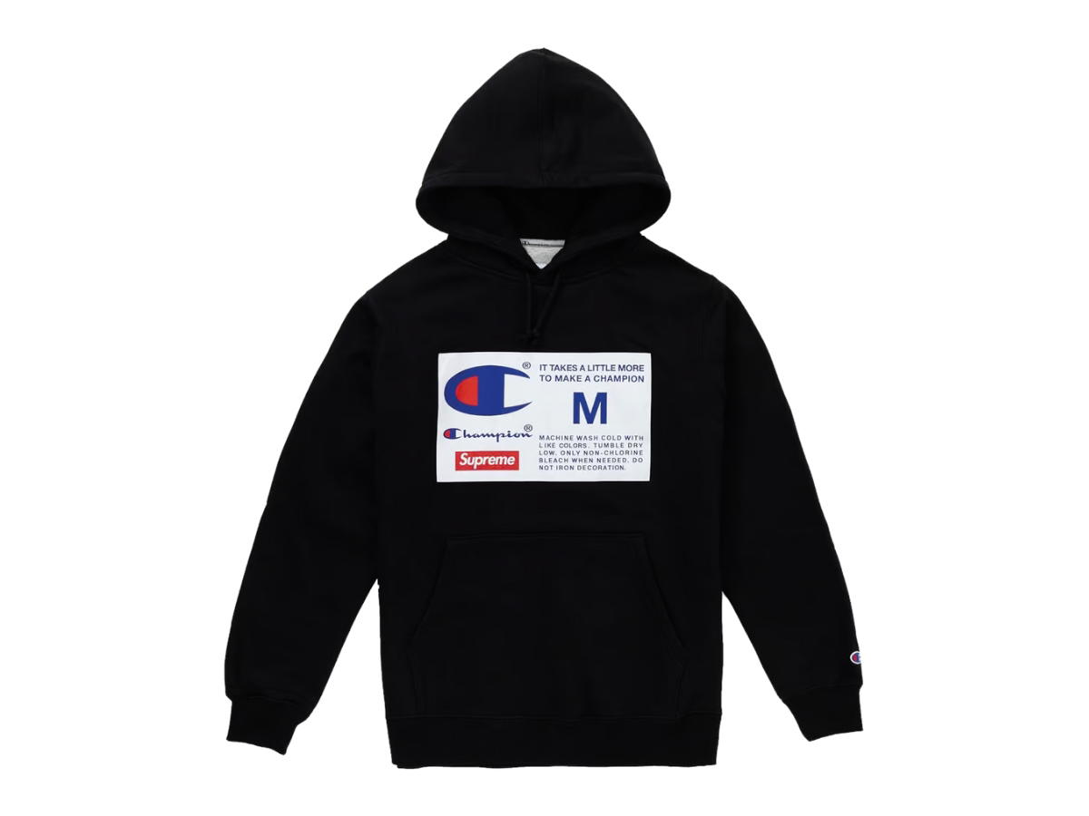 Supreme Supreme Champion Label Hooded Sweatshirt Black