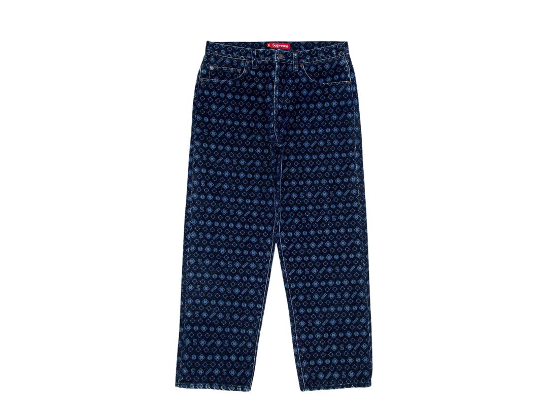 Supreme Supreme Flocked Loose Fit Jean Blue (FW24)