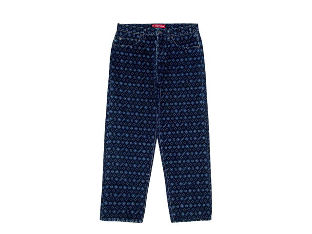 Supreme Supreme Flocked Loose Fit Jean Blue (FW24) - view 1