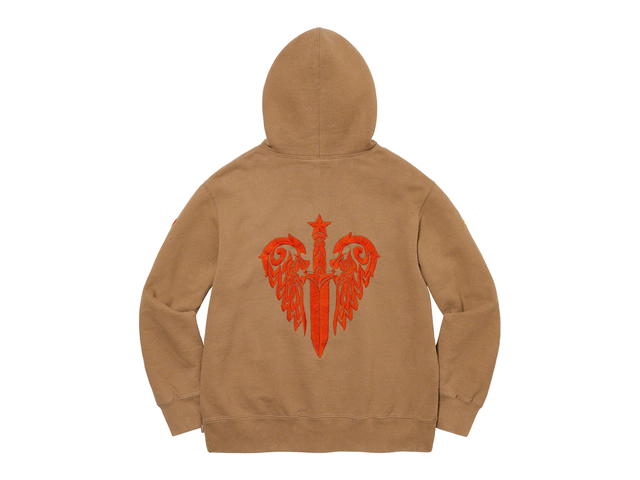 Supreme Supreme Great China Wall Sword Hooded Sweatshirt Brown - view 2