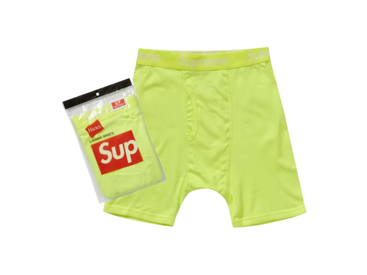 Supreme Supreme Hanes Boxer Briefs (2 Pack) Flourescent Yellow