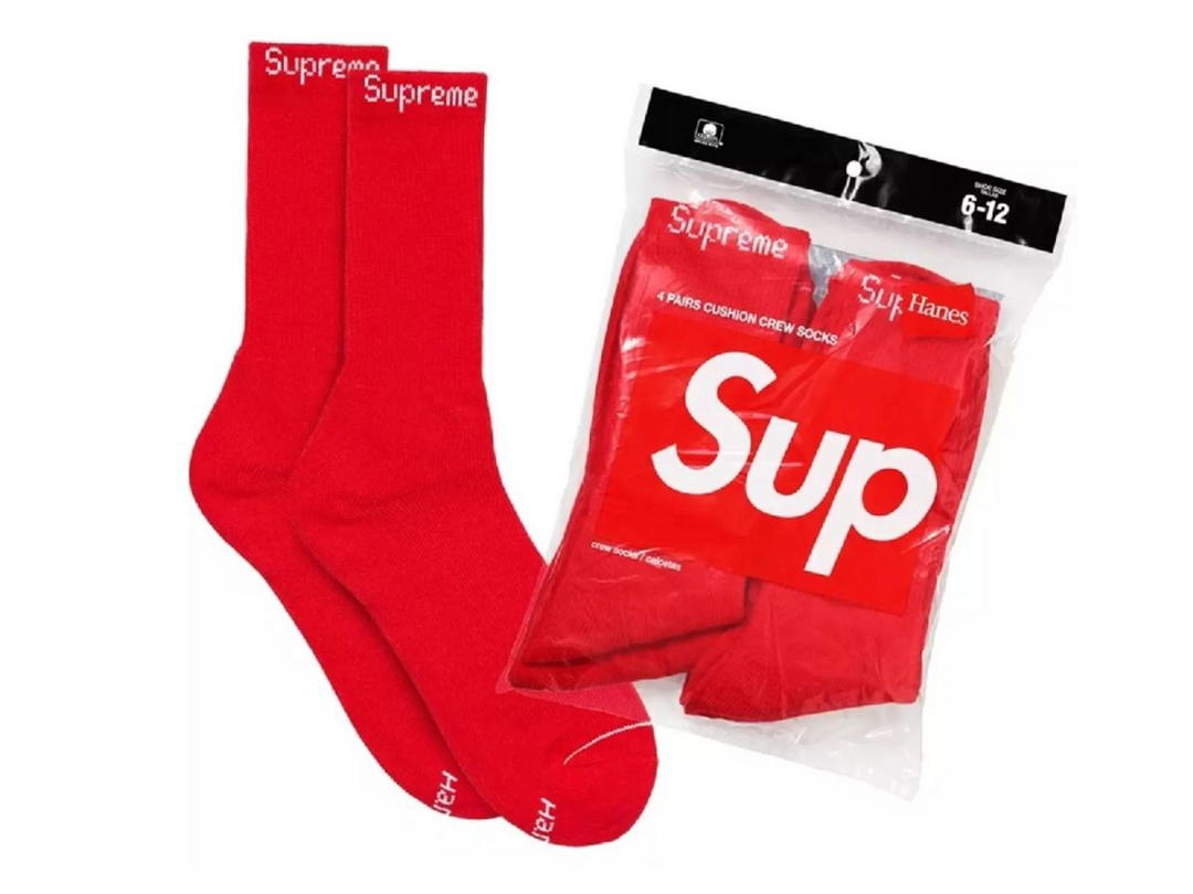 Supreme Supreme Hanes Crew Socks (4 Pack) RED
