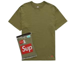 Buy Supreme Hanes Tagless Tees (2 Pack) Olive at Sasom – Authentic and Ready to Ship
