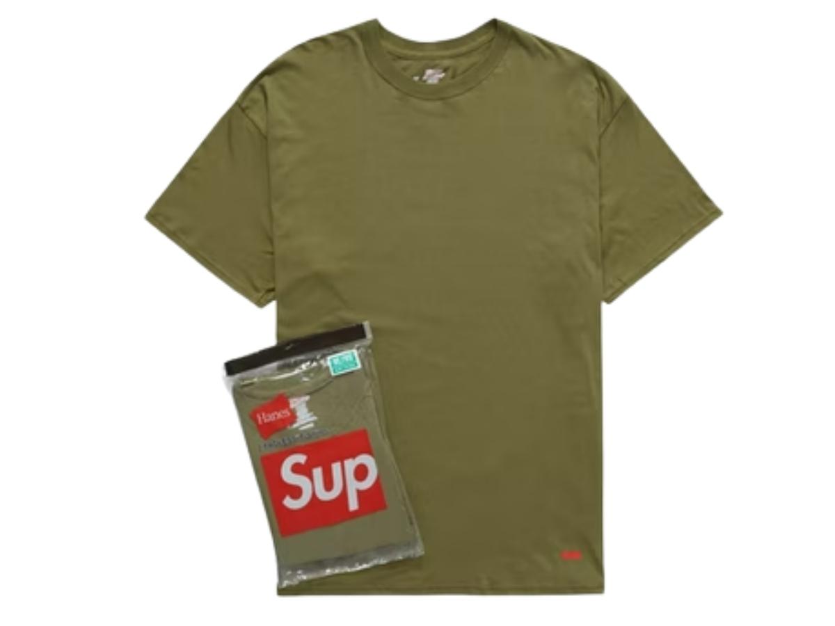 Supreme Supreme Hanes Tagless Tees (2 Pack) Olive