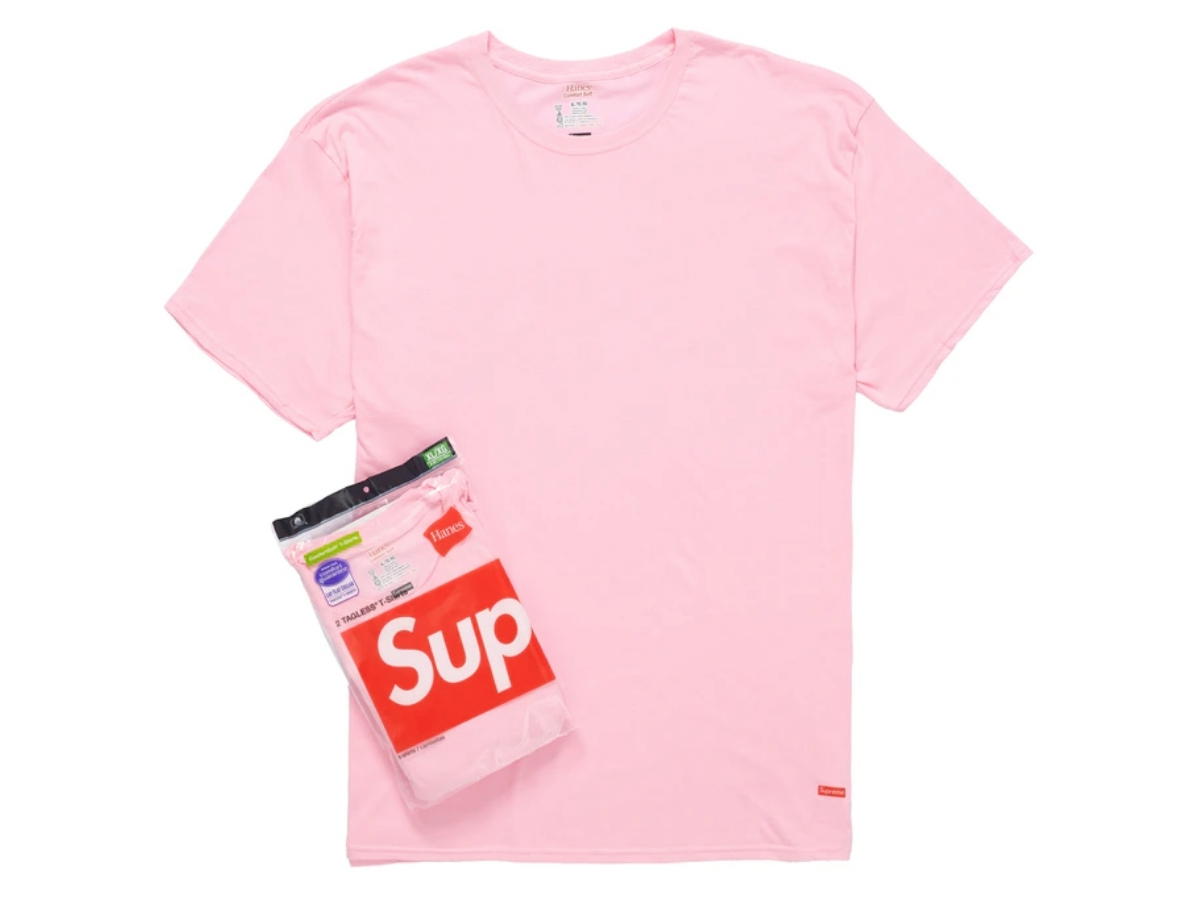 Supreme Supreme Hanes Tagless Tees (2 Pack) Pink