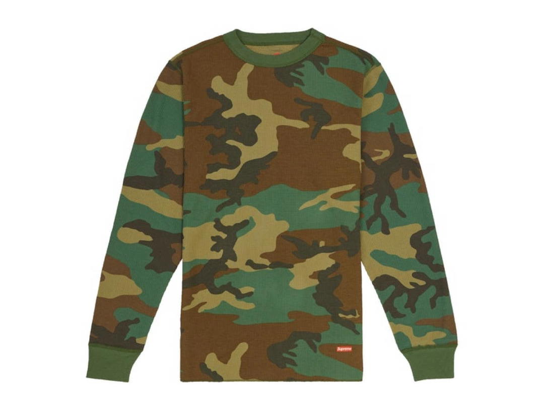 Supreme Supreme Hanes Thermal Crew (1 Pack) Fw19 Woodland Camo
