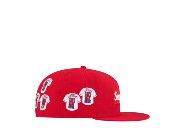 Supreme Supreme Jerseys Box Logo New Era Baseball Hat Red (FW24) - view 2