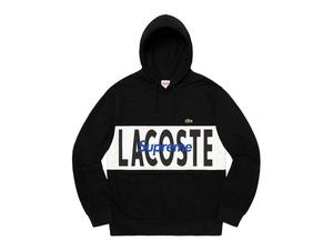 Buy Supreme Lacoste Logo Panel Hooded Sweatshirt Black at Sasom – Authentic and Ready to Ship