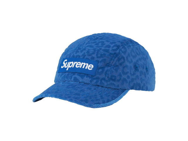 Supreme Supreme Leopard Corduroy Camp Cap Blue (FW23) - view 1