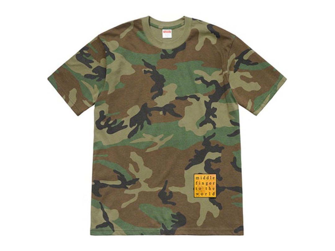 Supreme Supreme Middle Finger To The World Tee Woodland Camo