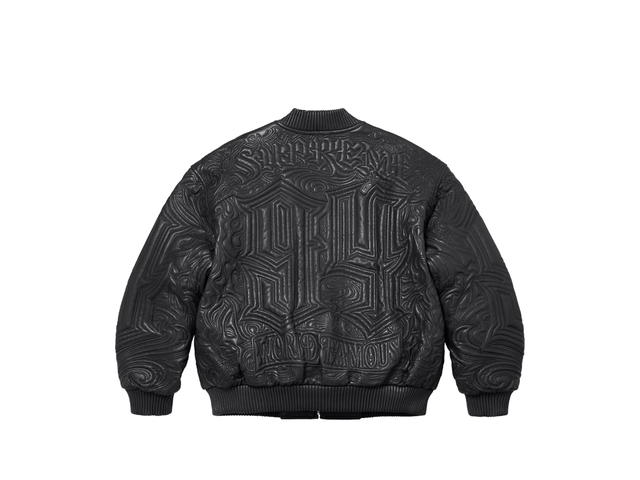 Supreme Supreme Mister Cartoon Embroidered Leather Jacket Black (FW24) - view 2