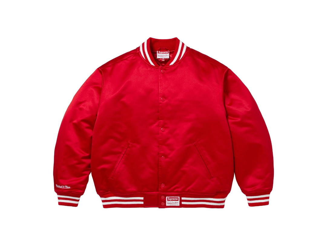 Supreme Supreme Mitchell & Ness Satin Varsity Jacket Red (FW24)