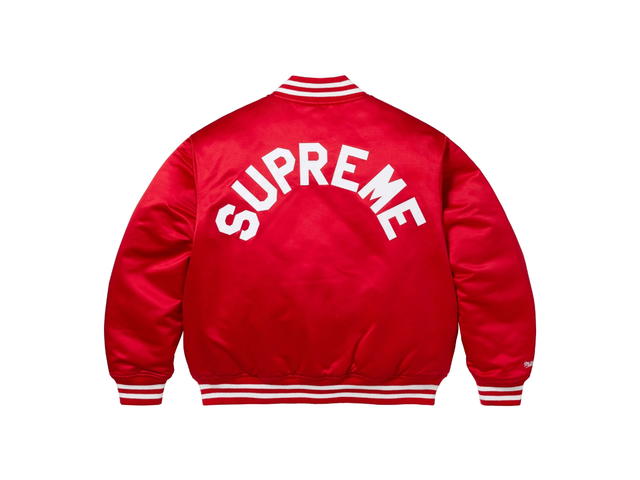 Supreme Supreme Mitchell & Ness Satin Varsity Jacket Red (FW24) - view 2