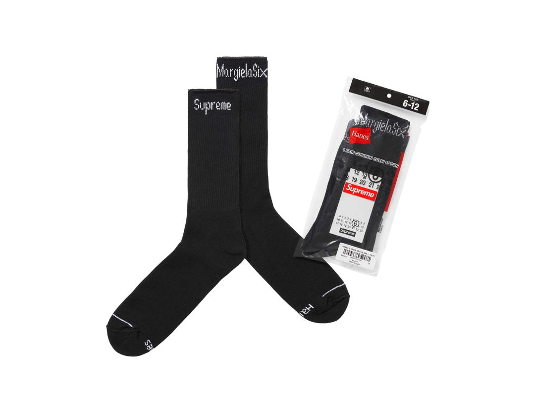 Supreme Supreme/MM6 Maison Margiela/Hanes Crew Socks Black - 1Pack (SS24)