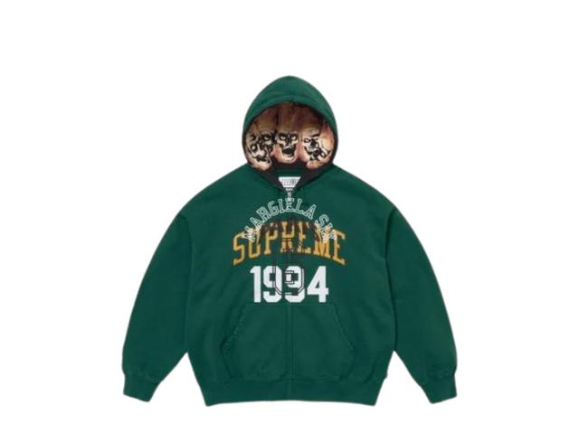 Supreme Supreme/MM6 Maison Margiela Zip Up Hooded Sweatshirt Dark Green (SS24) - view 1