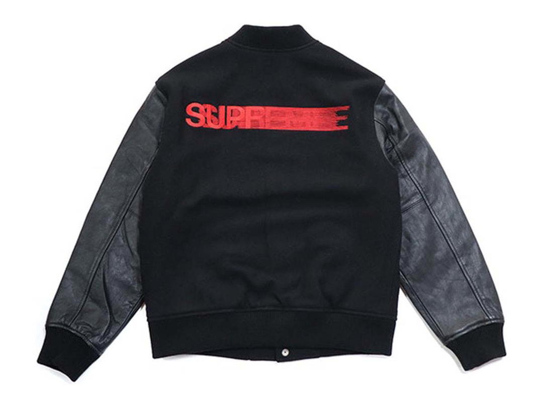 Supreme Supreme Motion Logo Varsity Jacket Black