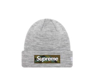 Buy Supreme New Era Box Logo Beanie Heather Grey (FW23) at Sasom – Authentic and Ready to Ship