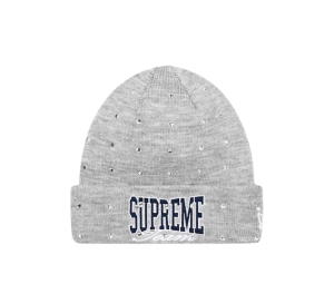 Buy Supreme New Era Rhinestone Beanie Heather Grey (FW21) at Sasom – Authentic and Ready to Ship