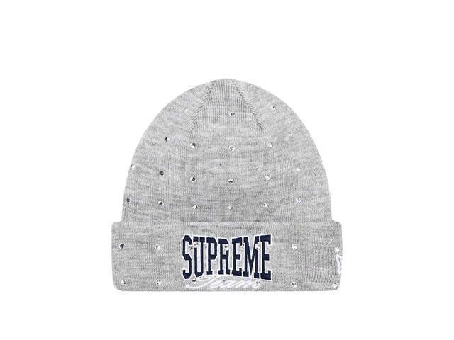 Supreme Supreme New Era Rhinestone Beanie Heather Grey (FW21) - view 1