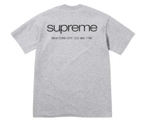 Buy Supreme NYC Tee Heather Grey (FW23) at Sasom – Authentic and Ready to Ship