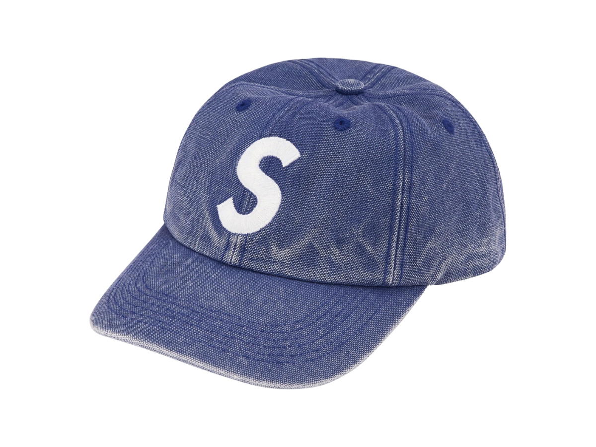 Supreme Supreme Pigment Canvas S Logo 6-Panel Cap Navy
