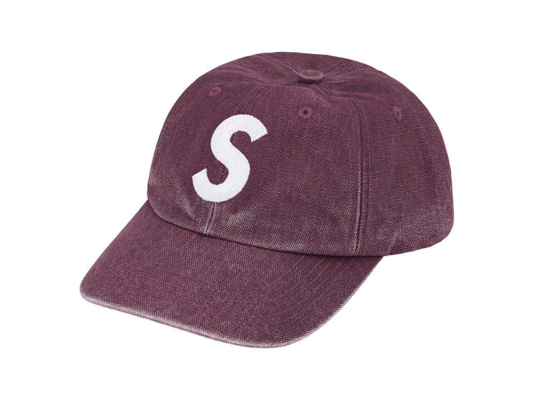 Supreme Supreme Pigment Canvas S Logo 6-Panel Cap Plum