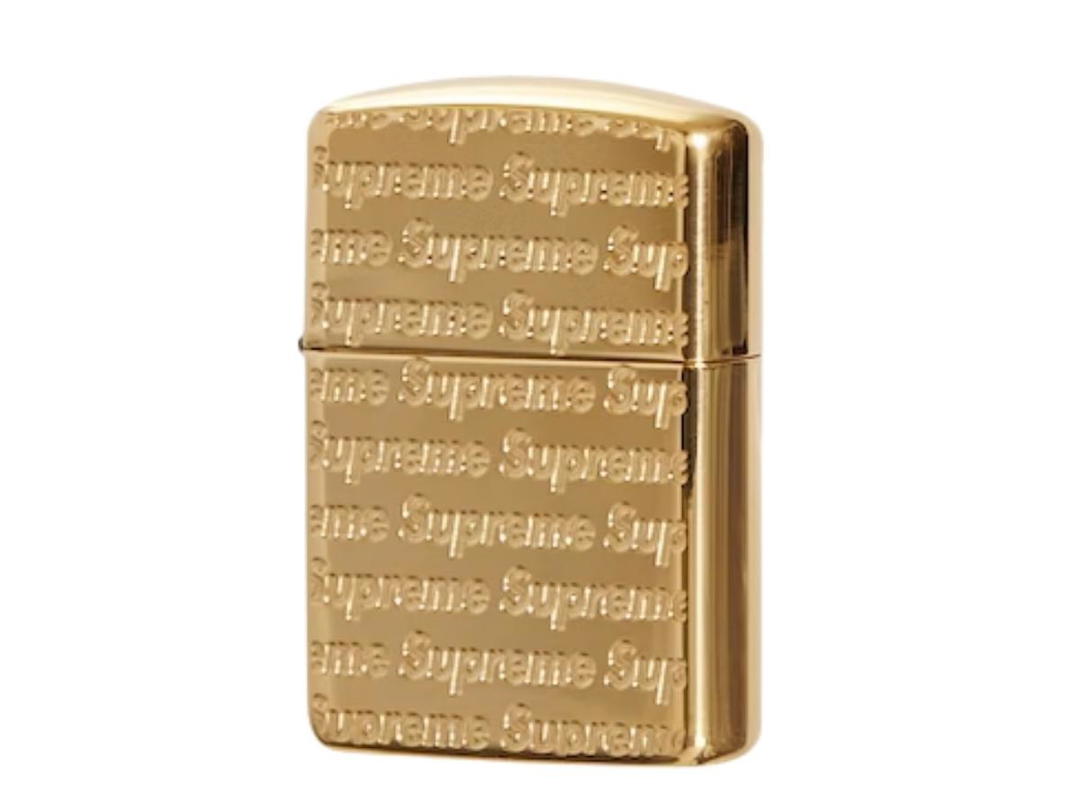 Supreme Supreme Repeat Engraved Zippo Gold