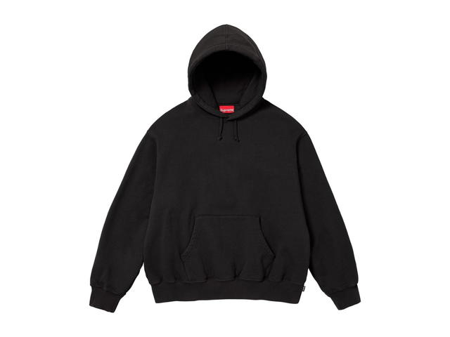 Supreme Supreme Satin Appliqué Hooded Sweatshirt Black (FW23) - view 1