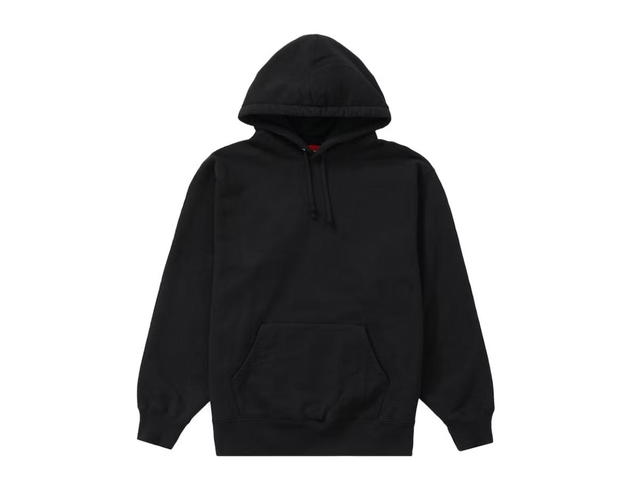 Supreme Supreme Satin Appliqué Hooded Sweatshirt Black - view 2
