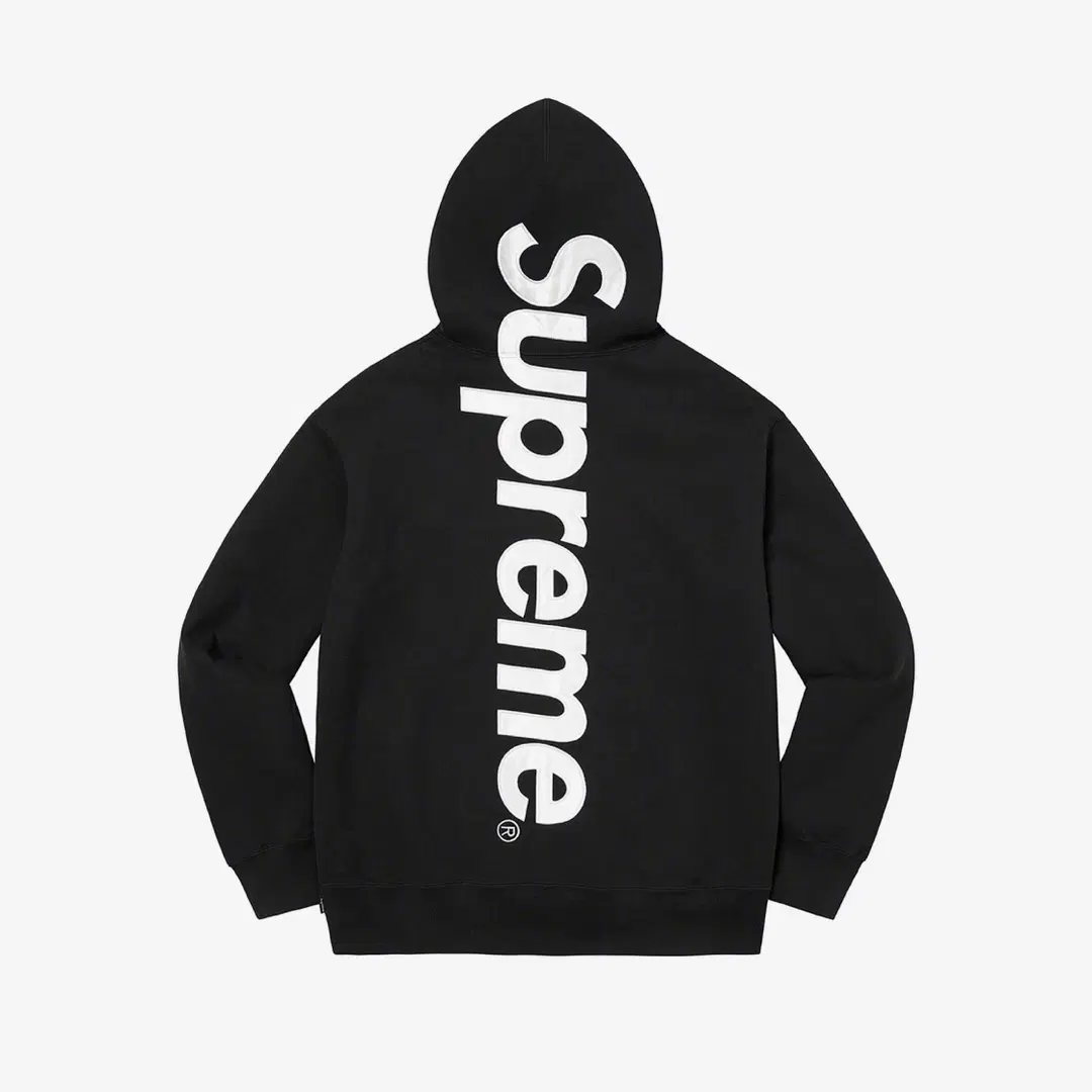 Supreme Supreme Satin Applique Hooded Sweatshirt Black - 22FW