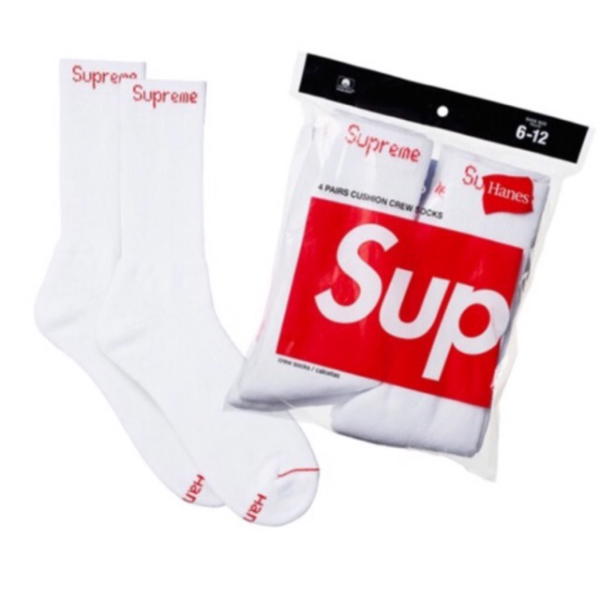 Buy Supreme Hanes Crew Socks Crew Socks (4 Pack) White at Sasom – Authentic and Ready to Ship
