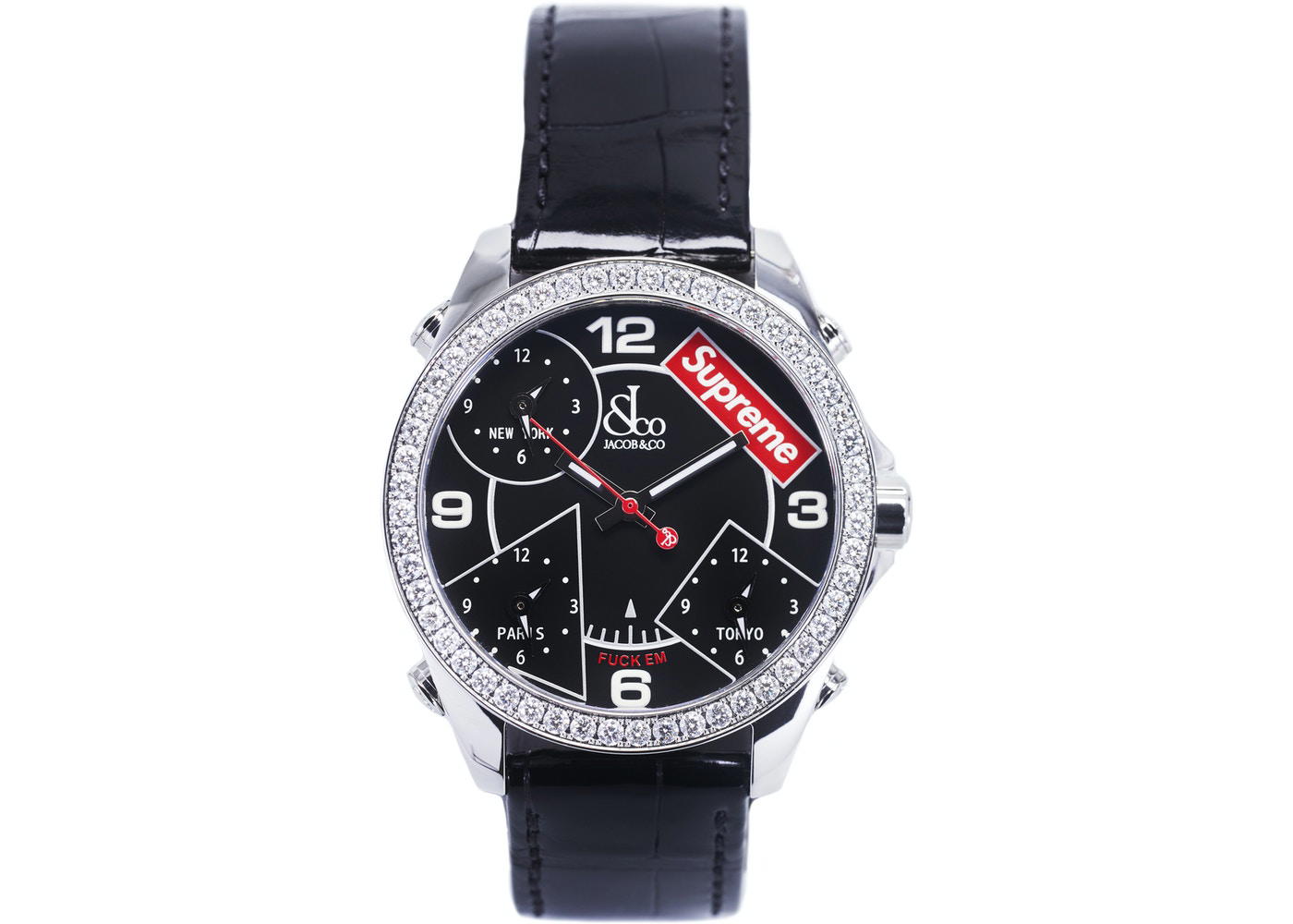 Buy Jacob & Co. x Supreme Time Zone 47mm Black at Sasom – Authentic and Ready to Ship