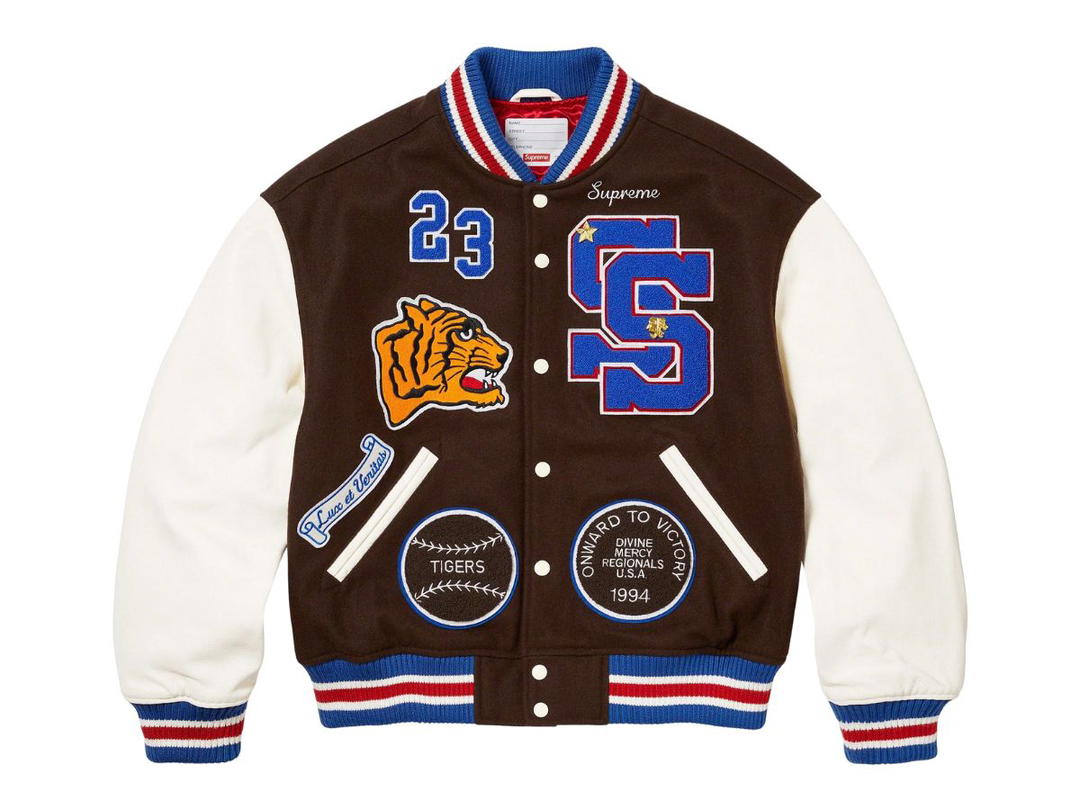 Supreme Supreme Tiger Varsity Jacket Brown (FW23)