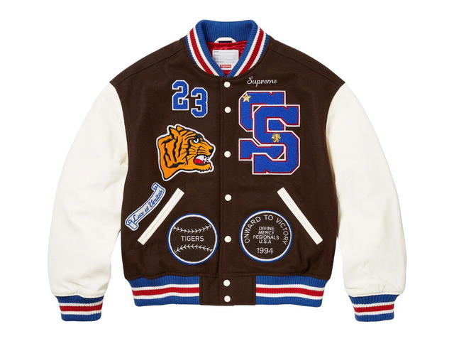 Supreme Supreme Tiger Varsity Jacket Brown (FW23) - view 1